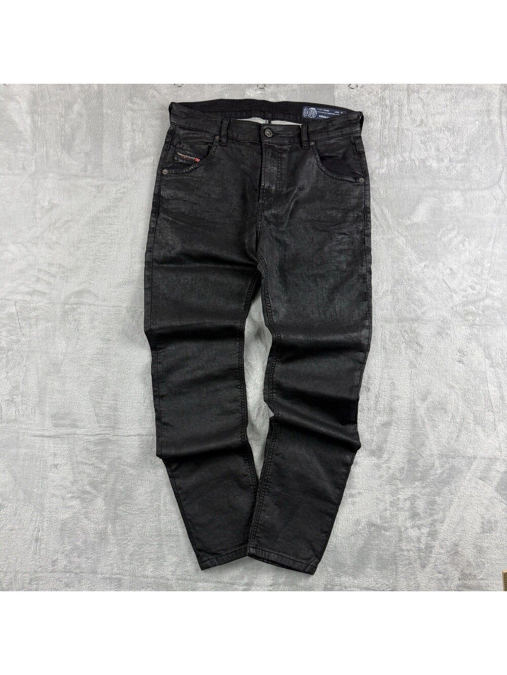 Diesel Krailey JoggJeans Black Coated Jeans Stretch Tapered Womens 27 Biker Y2K